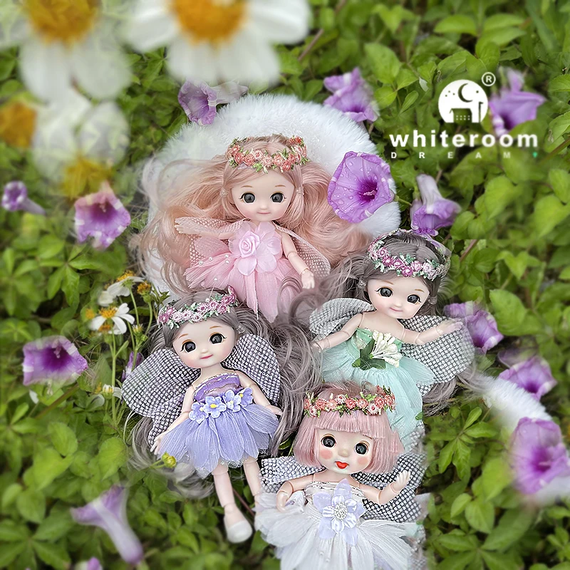 Mini Bjd Dolls For Girls 16cm Doll Toy Flower Fairy Spirit Fairies Surprise Pockets Toys Gifts Colorful Clothes Dress Free Sale