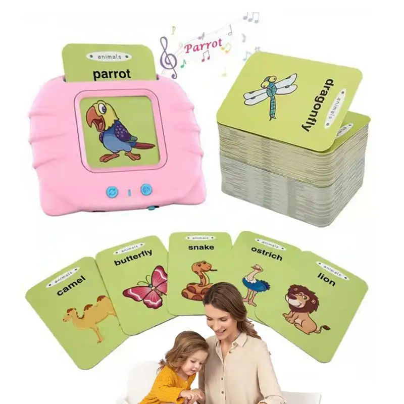 말하는 플래시 카드, 조정 가능한 카드, 조기 교육 장치, 가족 시간, 2 세 휴대용 유아 장난감, 포켓 연설