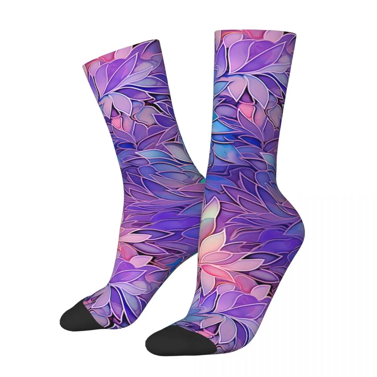 Vintage Mandala Flowers Men's compression Socks Unisex Harajuku Seamless Printed Novelty Crew Sock