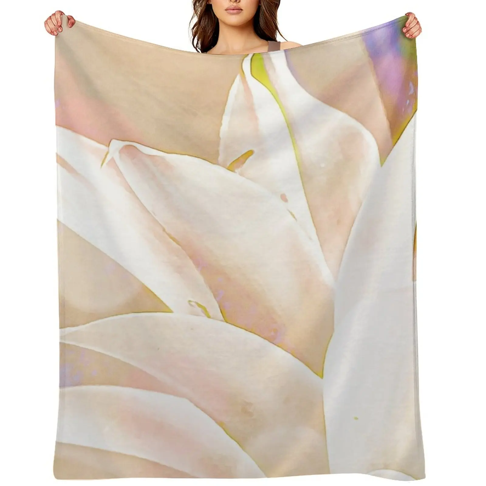 

Plant Art Soft Earth Tones Throw Blanket sofa bed christmas gifts Fashion Sofas Cute Plaid Blankets