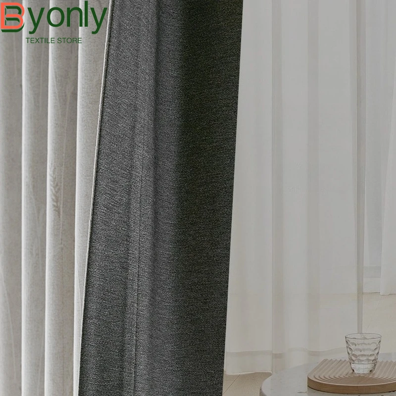 Chenier Jacquard Thickened Light Blocking Curtains for Living Room Bedroom Partition Door Curtains Customized Finished Products