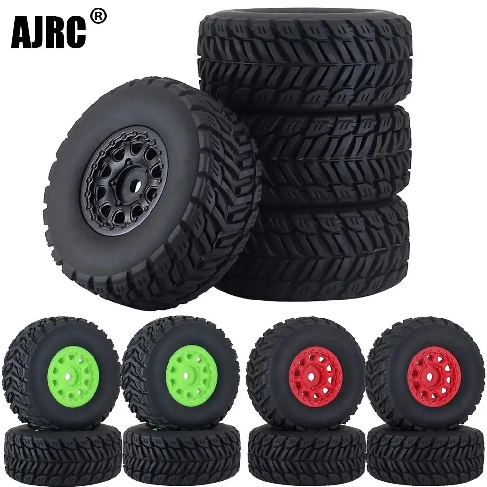 

Rc Car 4pcs 64mm Rubber Tire Tyre 12mm Hex Platic Wheel Hub For Wltoys Arrma 1/14 Mini Mojave Grom Mjx Hyper 14301 Rc Car Parts