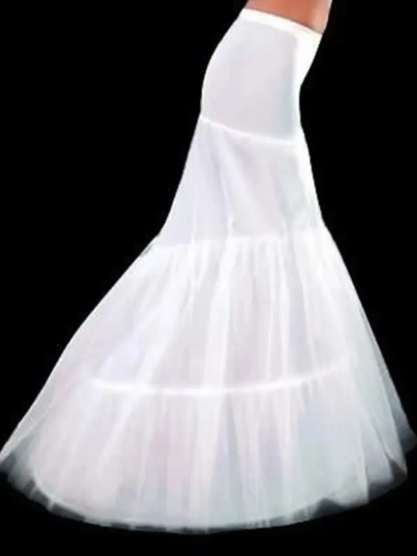 Hot Sale Cheap High Quality Mermaid Petticoat 2 Hoops White Wedding Crinoline