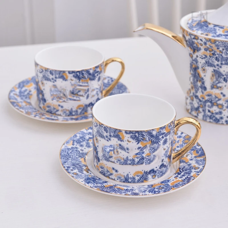 European-Style Fashionable And Light Luxury Hydrangea Series One Pot Double Cups And Saucers Afternoon Tea Office Tea Set