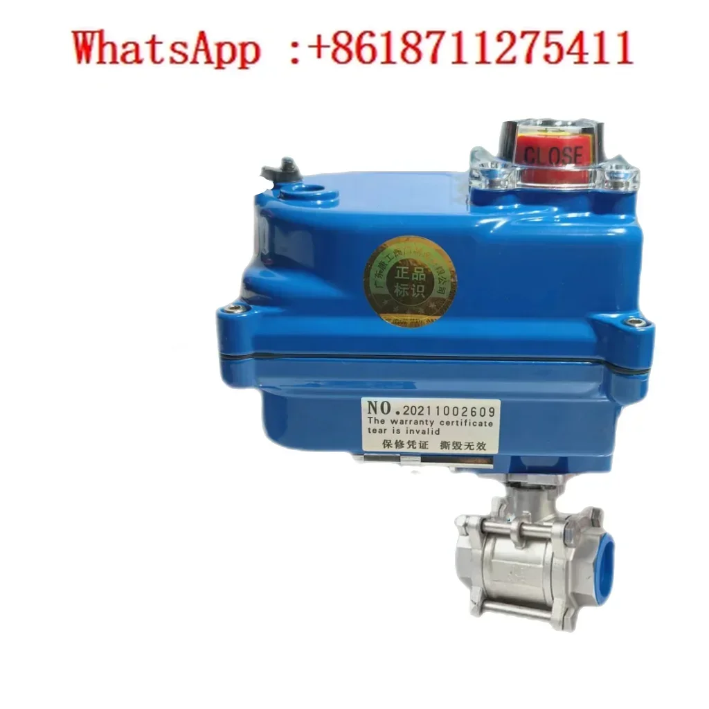 304 Micro Mini Three-Piece Electric Ball Valve PTFE Seal High Temperature Steam Switch Valve 220v2 Minutes DN15