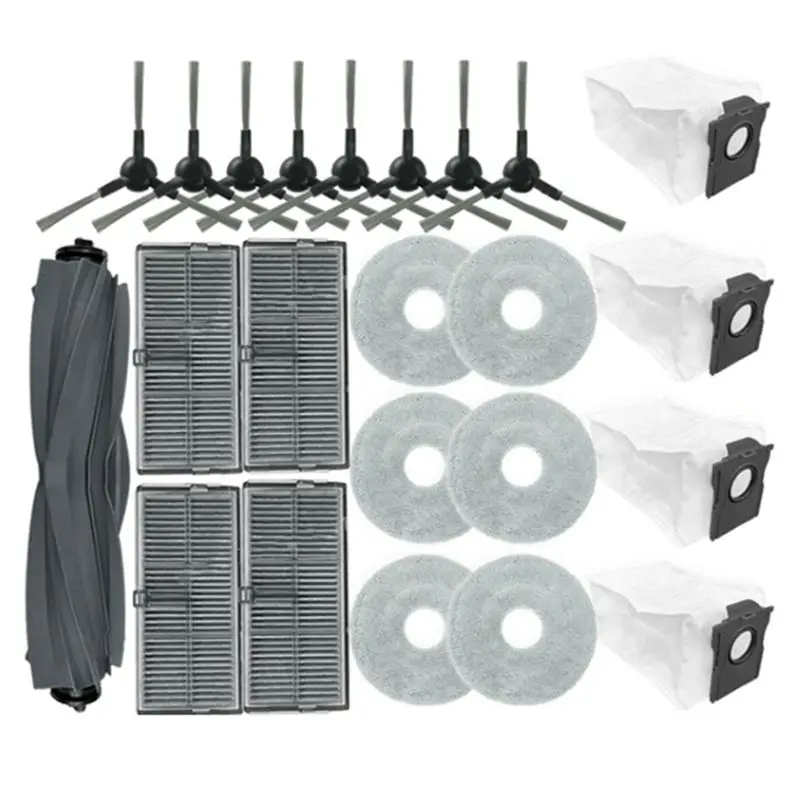 

ABMO 23PCS For Dreame Bot L10s Plus Robot Vacuum Cleaner Spare Parts Main Side Brush Mop Cloth Hepa Filter Dust Bag