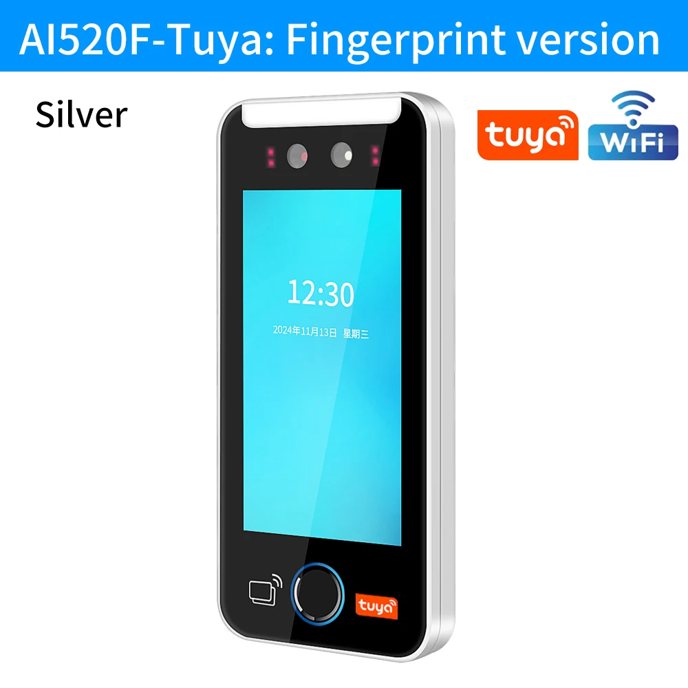 Asia-Teco 5-Zoll-Touchscreen-Server WIFI Tuya Gesichtserkennung Fingerabdruck-Zugangskontrolle mit RFID-Lesegerät Gesicht Zeiterfassung Maschine 6