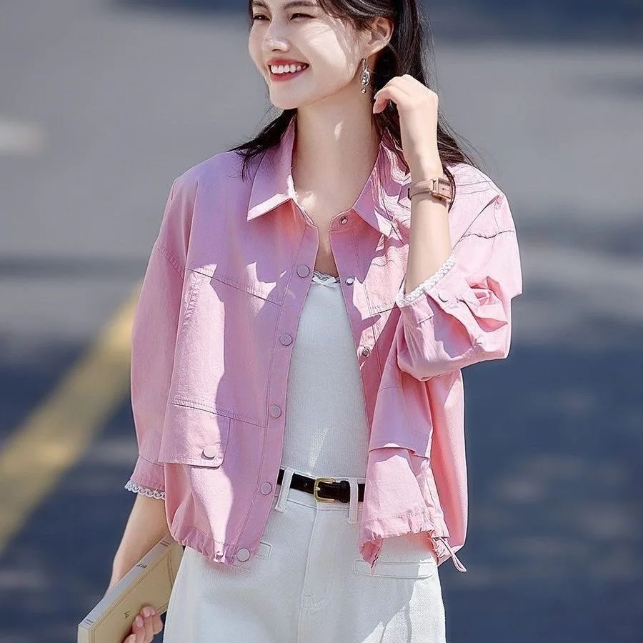 

Women's Loose Fit Collar Shirt Single Button Casual Outerwear Spring 2026 New Style Comfortable Breathable Polyester Fiber