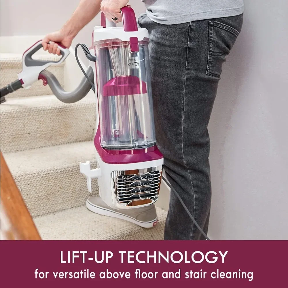 Upright Vacuum Carpet Cleaner 2-Motor Power Suction with Hair Eliminator brushroll, pet Handi-Mate, 2L, Wine W/L