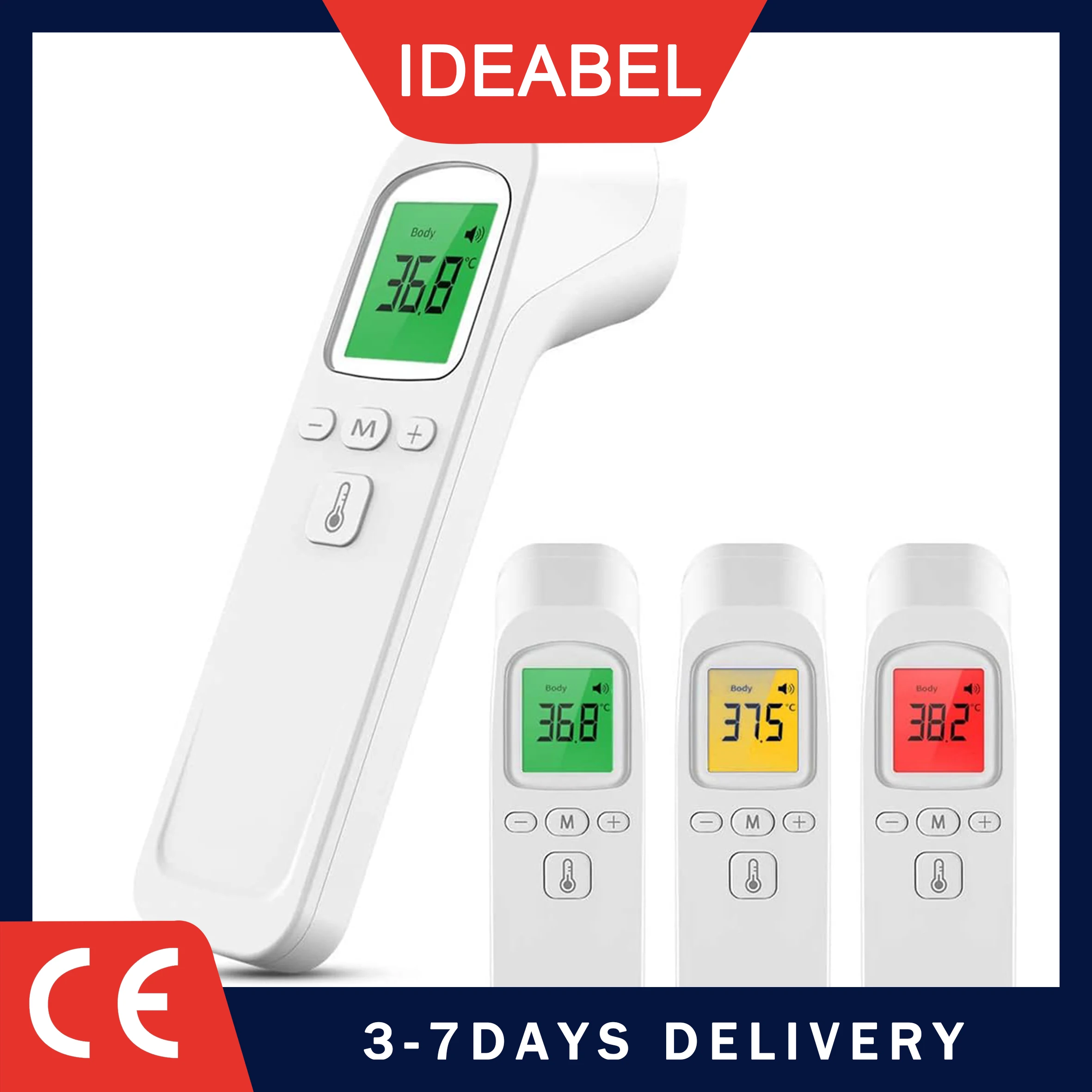 IDEABEL Infrared Fever Thermometer Medical Household Digital LCD Infant Adult Non-contact Laser Body Temperature Ear Thermometer