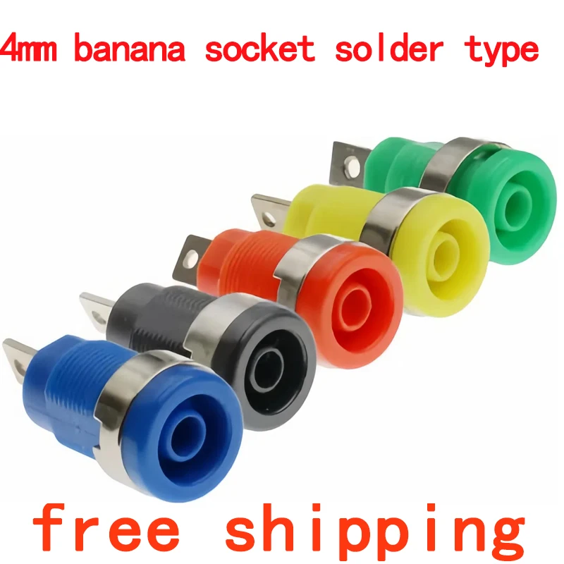 

40PCS 4MM Banana Plugs Female Jack Socket 5 Colors Multimeter Socket Banana Head Panel Mount Connector Binding Post Terminal