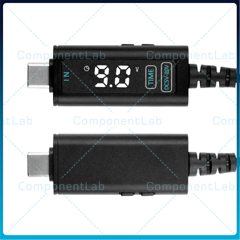 2pcs DC 5V/12V/20V Smart Boost Cable Adjustable Voltage Laptop PD Optical Modem Router Fast Charging Cable