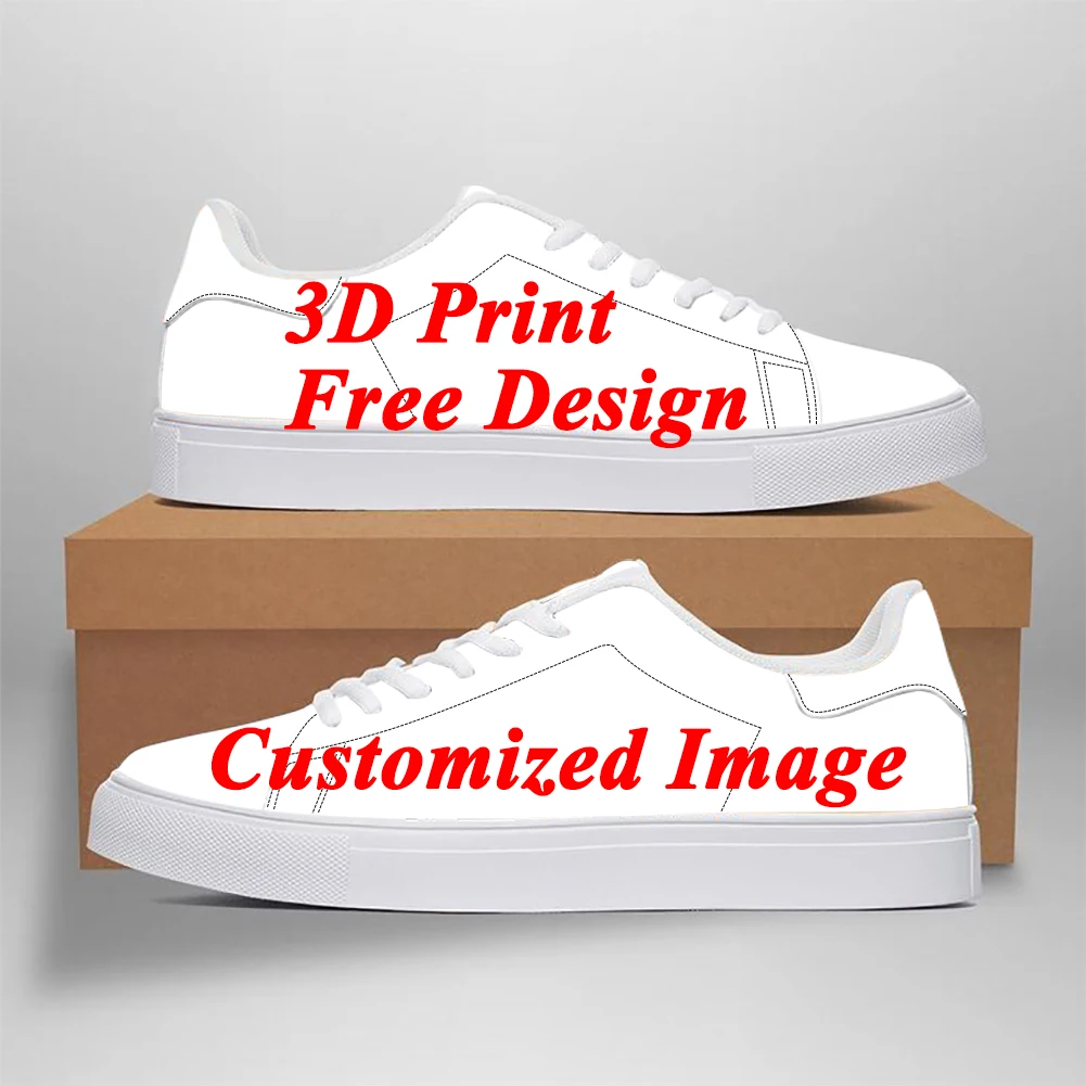 Women Men PU Shoes Custom Image Logo Casual Sneakers Female Male Teenager Footwear DIY Wholesale Dropshipping Unisex