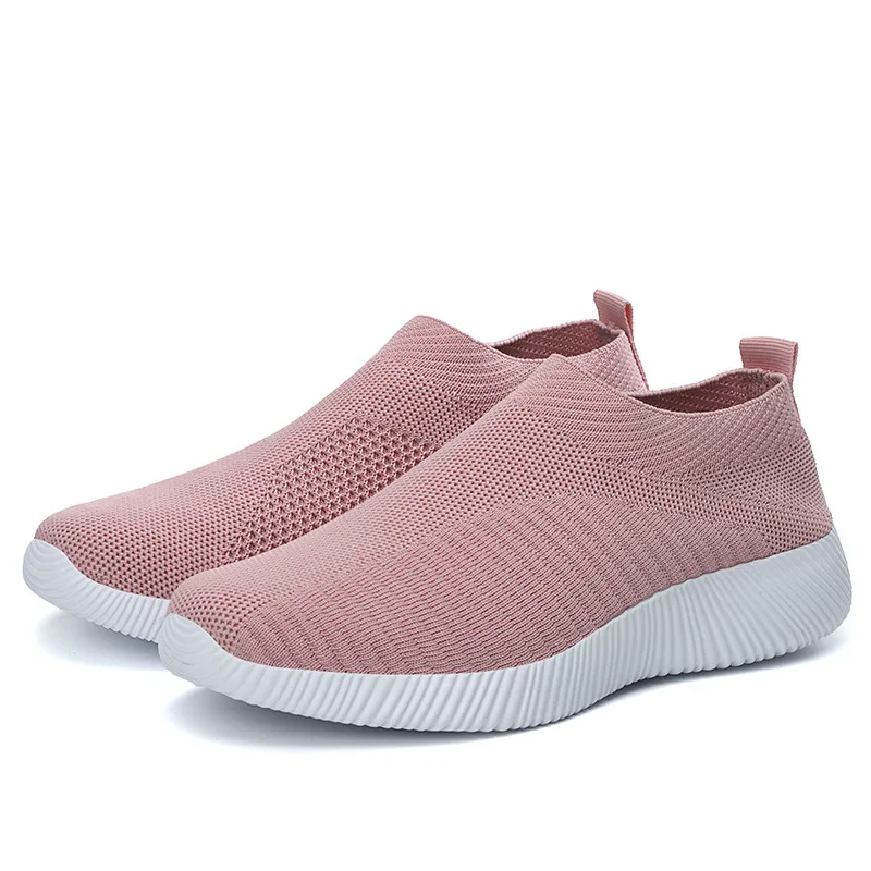 High Quality Women Vulcanized Shoes Women Sneakers Slip On Flats Shoes Women Loafers Plus Size  Walking Flat