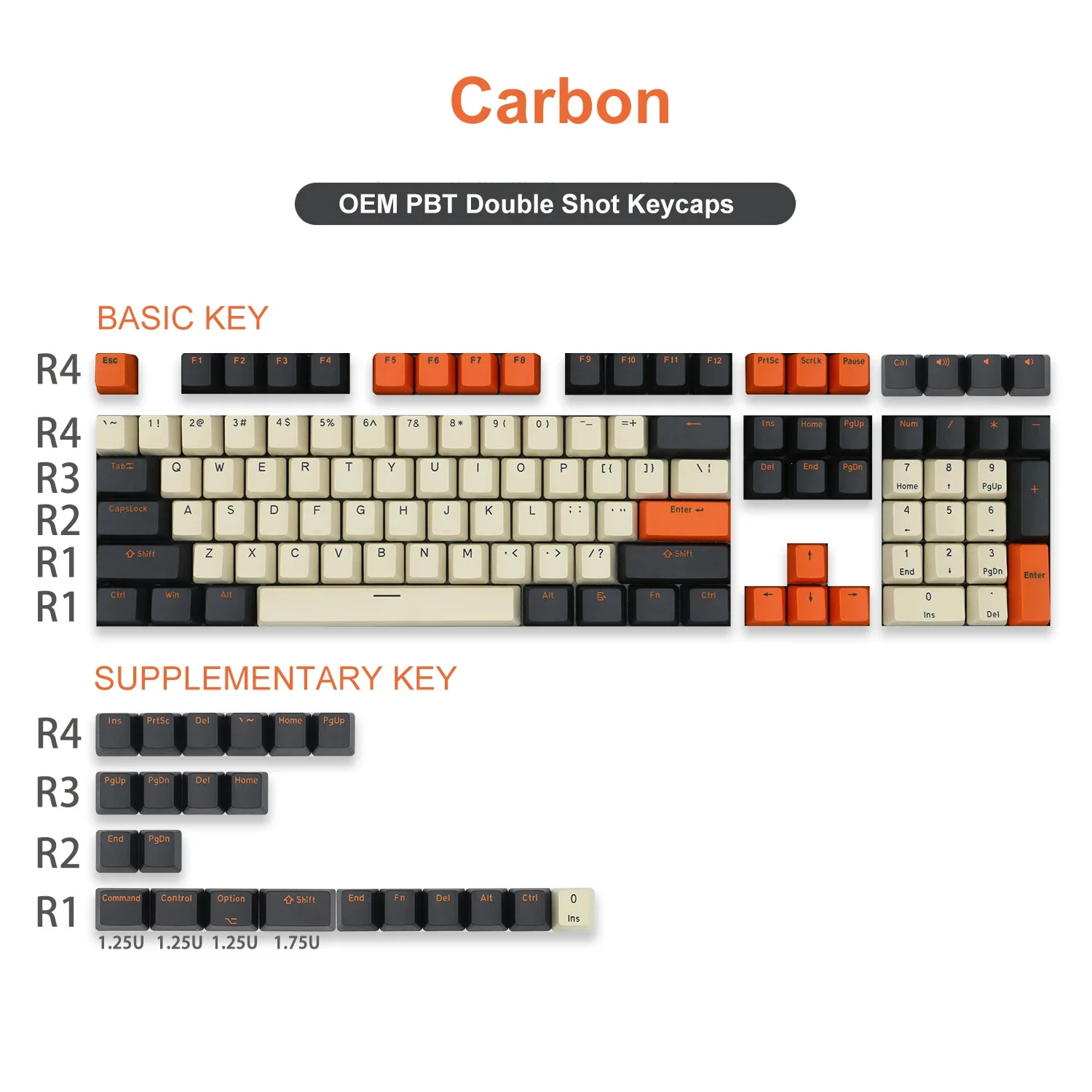 Juego de teclas de perfil OEM DIY, teclado mecánico OEM PBT, teclas de doble disparo