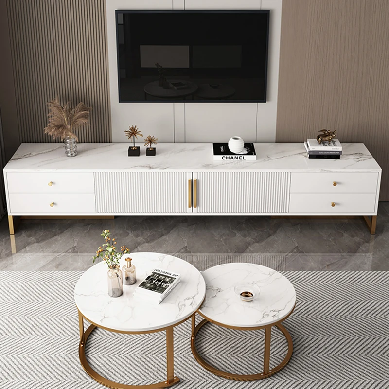 Soporte de Tv elegante Para El Hogar, mueble de exhibición minimalista, único, color blanco