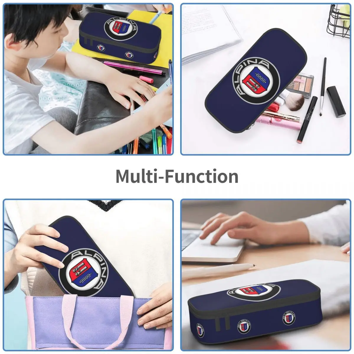 Alpina - Classic Car Logos Pencil Case for Kids School Pen Box Pencil Bag Stationery Supplies Pen Holder Bag