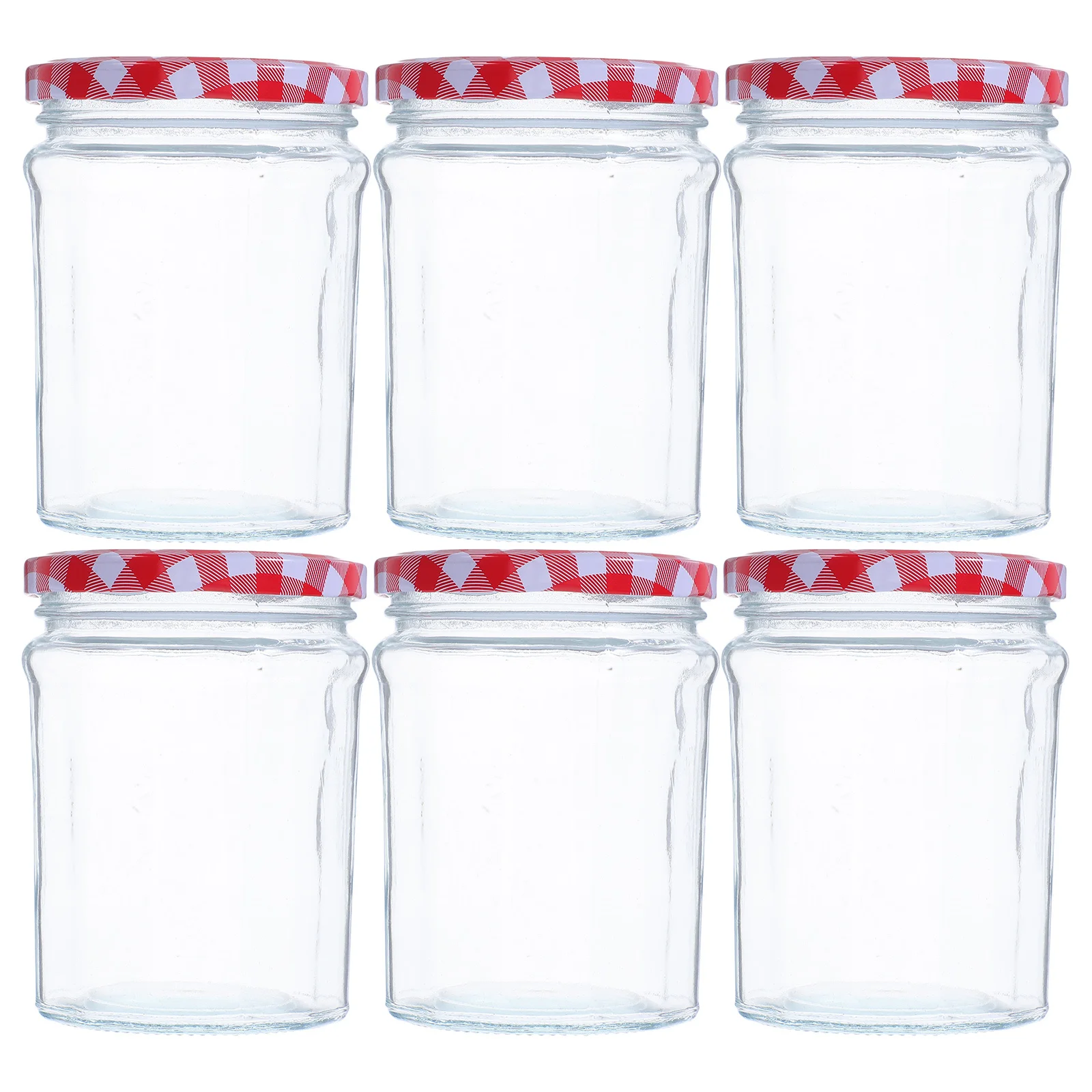 

6 PCS Airtight Jars Foods Jams Mason Canning with Lids Glass Storage Containers