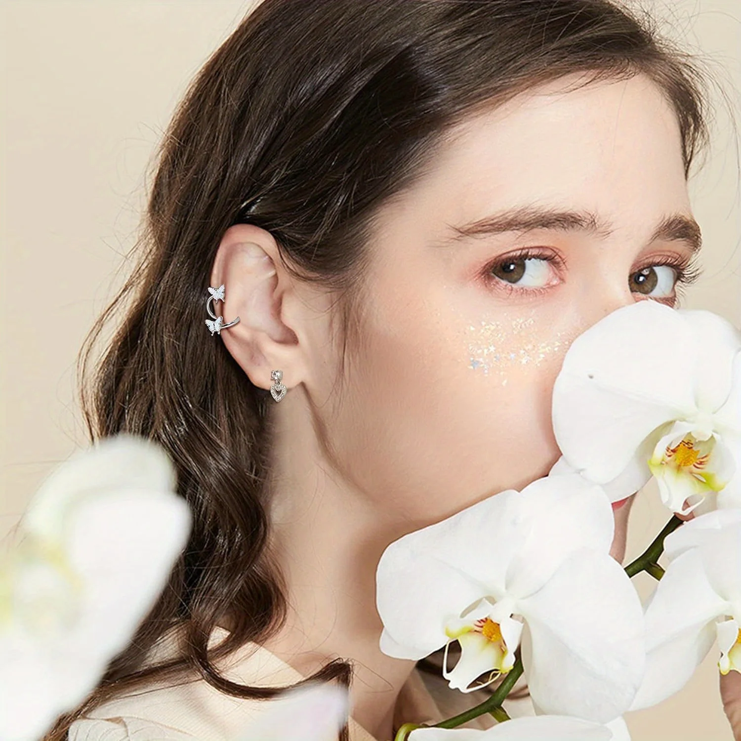 Drperfect 9pcs Surgical Steel Earrings for Women Conch Tragus Earrings Piercing Stud Cartilage Earrings Set Piercing Jewelry