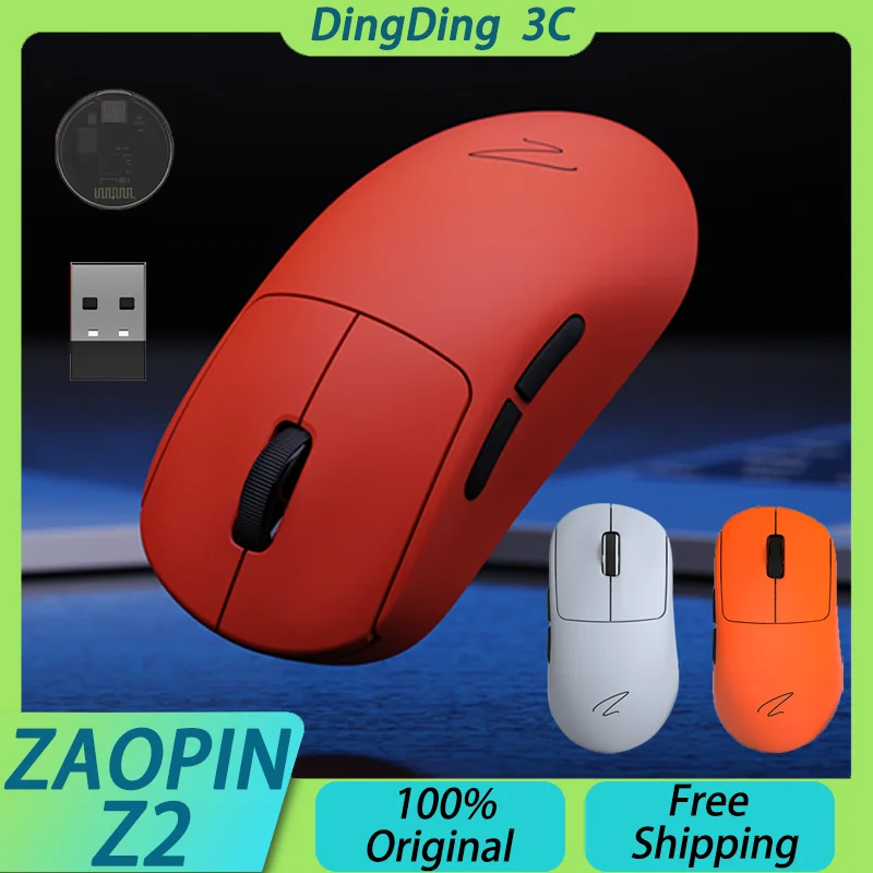 Zaopin-ratón inalámbrico Z2 con Bluetooth, receptor 4k, trimodo, nórdico, 52840, PAW3395, ergonómico, ligero, para Gamer, PC, personalizado