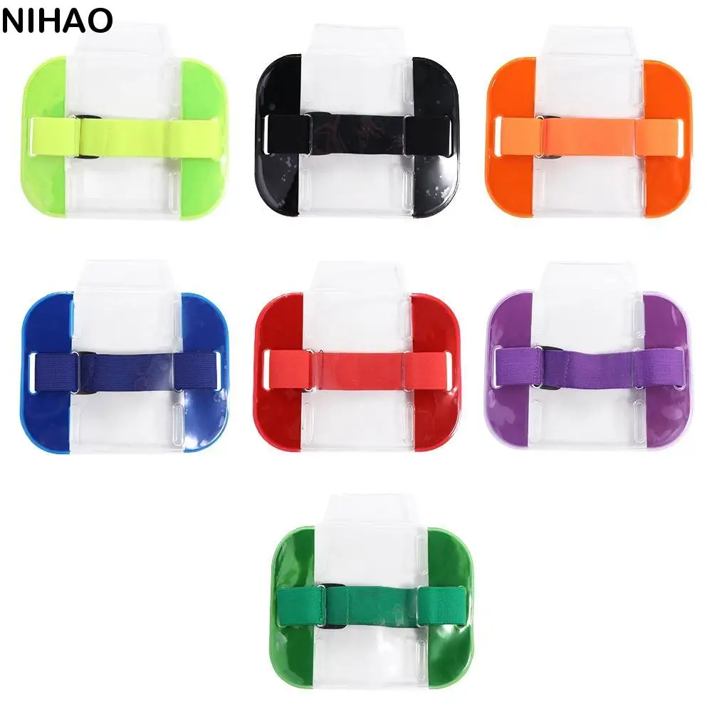 

Casual Men Women Arm Elastic Band Bag Card Bag Credit Card Case ID Badge Holder Photo Armband Transparent Elastic Arm Band