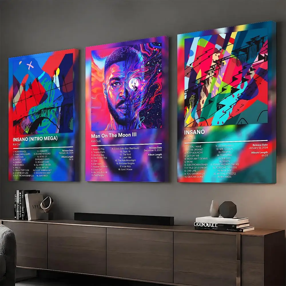 Kid C-Cudi Music Album Painting Calligraphy HD Modern Style Inner Frame Canvas Poster Bedroom Room Hallway Wall Art Decor