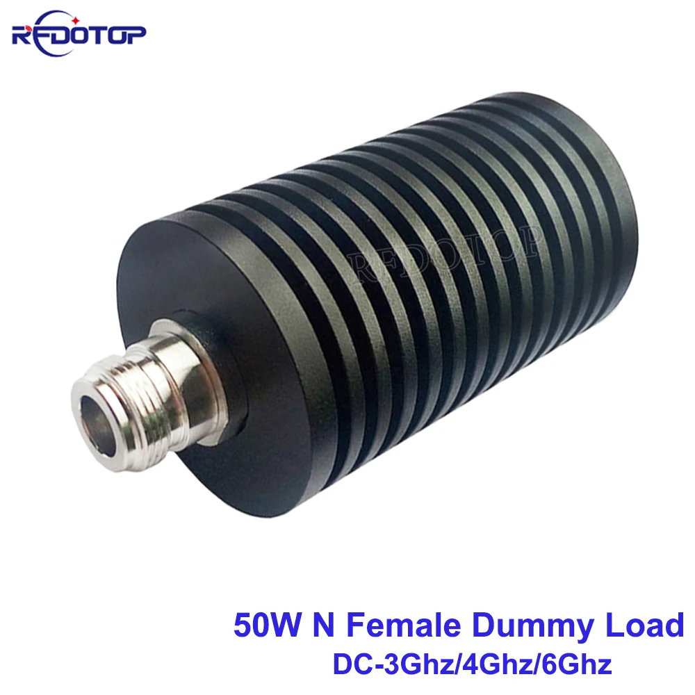 50W L16 N Female Jack Connector DC-3Ghz/4Ghz/6Ghz SWR≤1.20 50 Ohm RF Coaxial Termination Dummy Load Nickel Plated RF Accessories