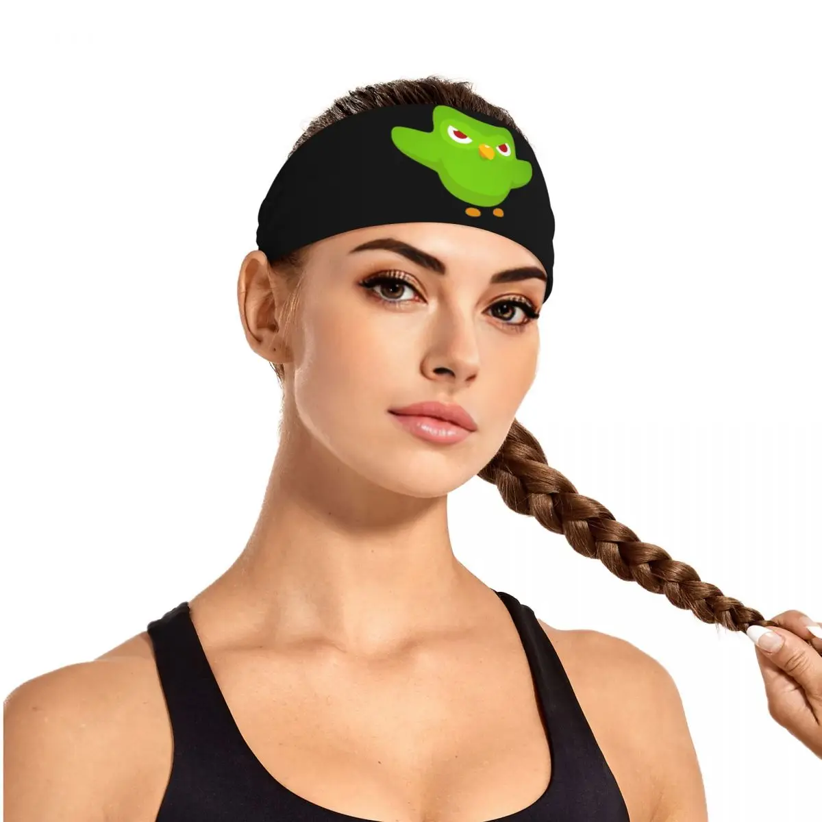 

Custom Duolingo Owl Duo Sweatband for Men Women Wicking Moisture Sports Sweatband Gym Yoga Running