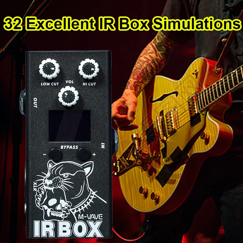 

M vave IR BOX Guitar Bass Multi-Effects 32 preset options excellent box simulations available Phone App settings ，9-segment EQ