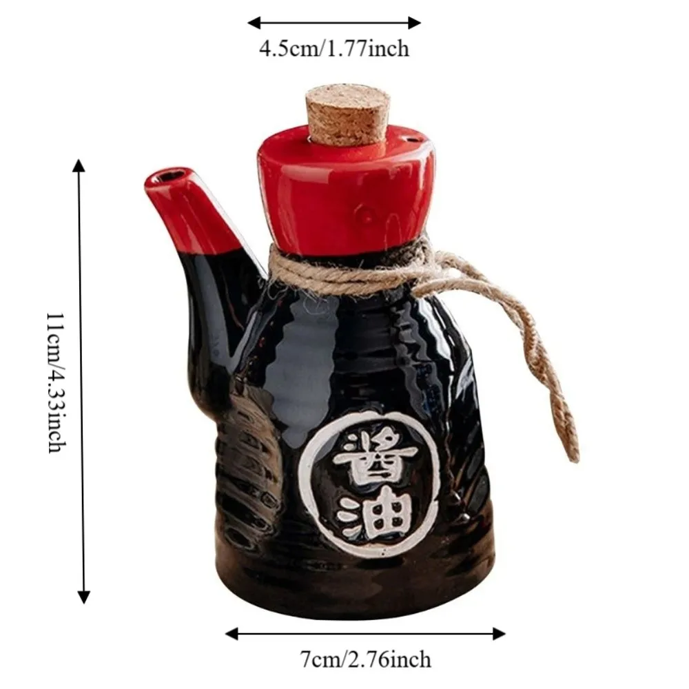 200 ML Japanese Style Soy Sauce Bottle Vintage Mini Dinning Table Condiment Dispenser Ceramic Restaurant Chili Oil Pot Home view 6