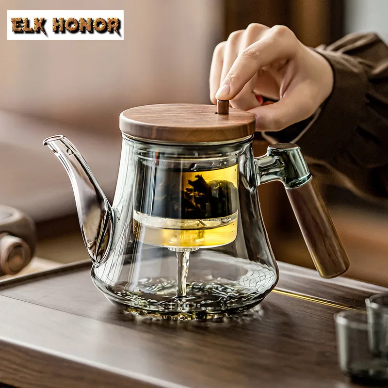 

760ML Thickened Heat-resistant Glass Teapot High-temperature Resistant Pot One-button Filtering Tea Separation Tea Maker Kettle