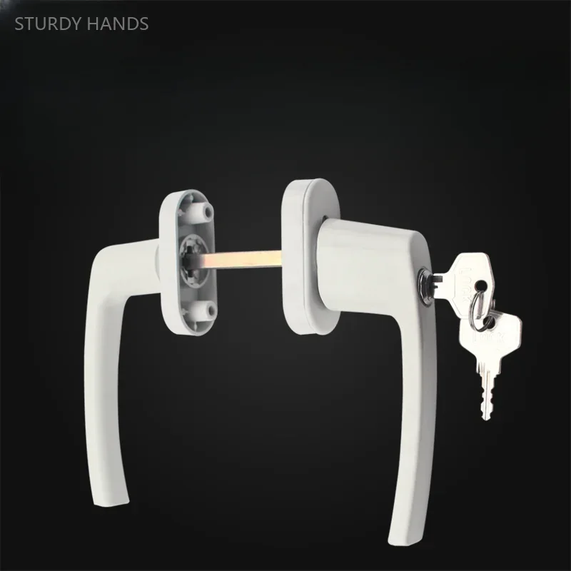 1 set of thickened aluminum alloy plastic steel window handles casement windows with lock handles and keys