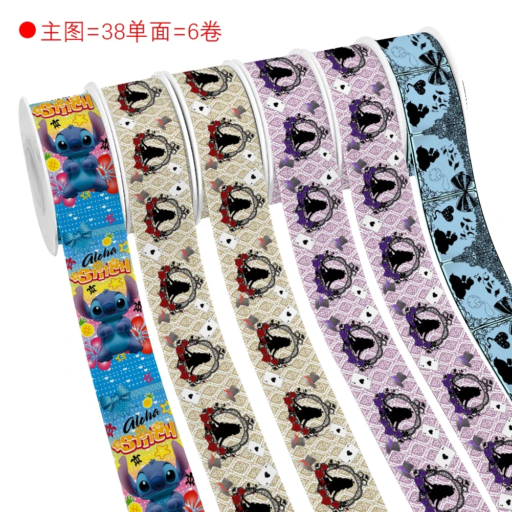 Disney The Nightmare Before Christmas Printed Grosgrain Satin Ribbon Custom For Cheer Bows DIY Materials Headwear 10 Yards