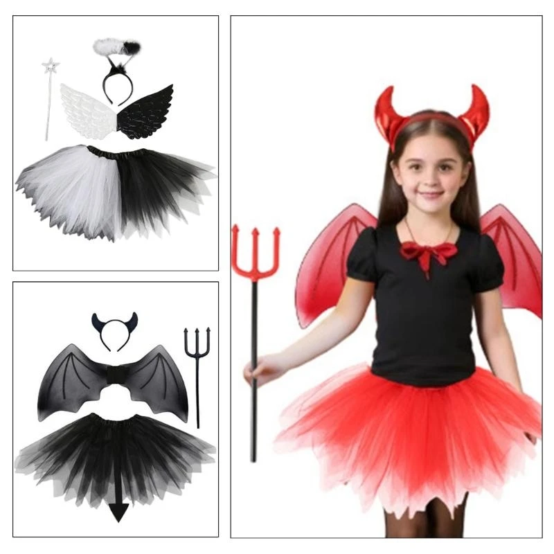 Conjunto disfraces Y5GC Princess Cosplay para niños Halloween, Fiesta cosplay, incluyendo diadema, falda,