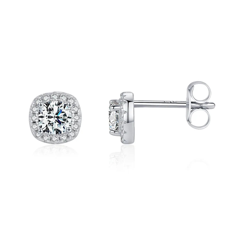

Apexelle Luxury Jewelry 925 Sterling Silver Stud Earrings Brilliant Square Moissanite Stud Earrings For Women Jewelry