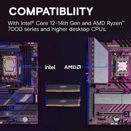 32GB DDR5 6000MHz RAM Kit, 16GB Desktop Gaming Memory, AMD EXPO C36/C48 Low Latency Overclocking