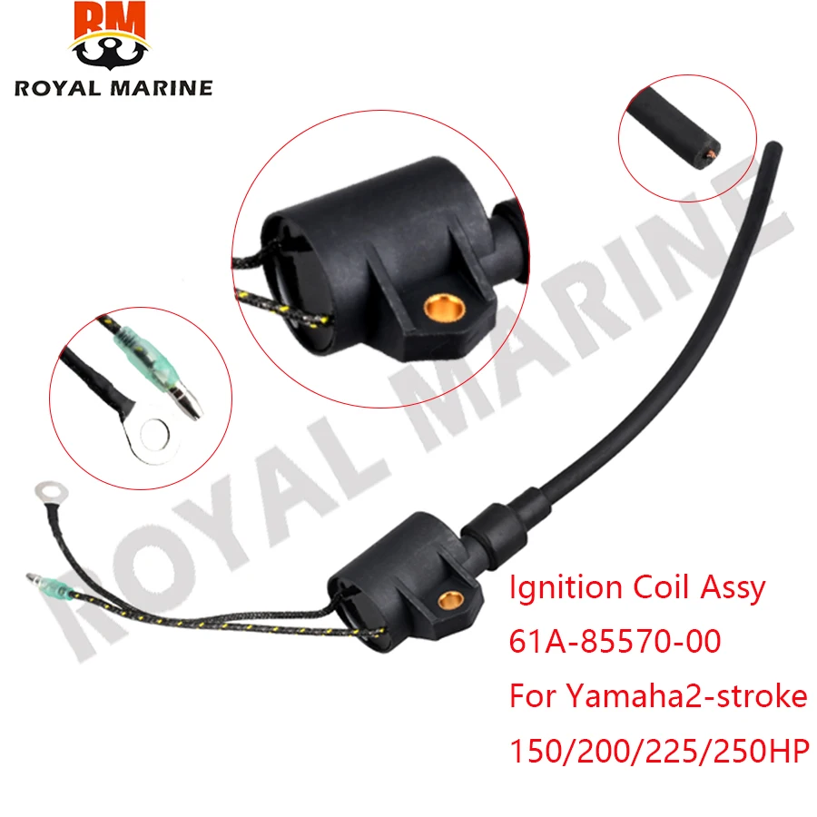 

Катушка зажигания для лодочного двигателя Yamaha 61A-85570 для подвесных моторов 150HP 200HP 225HP 250HP 2T 61A-85570-00 61A-85570-00-00