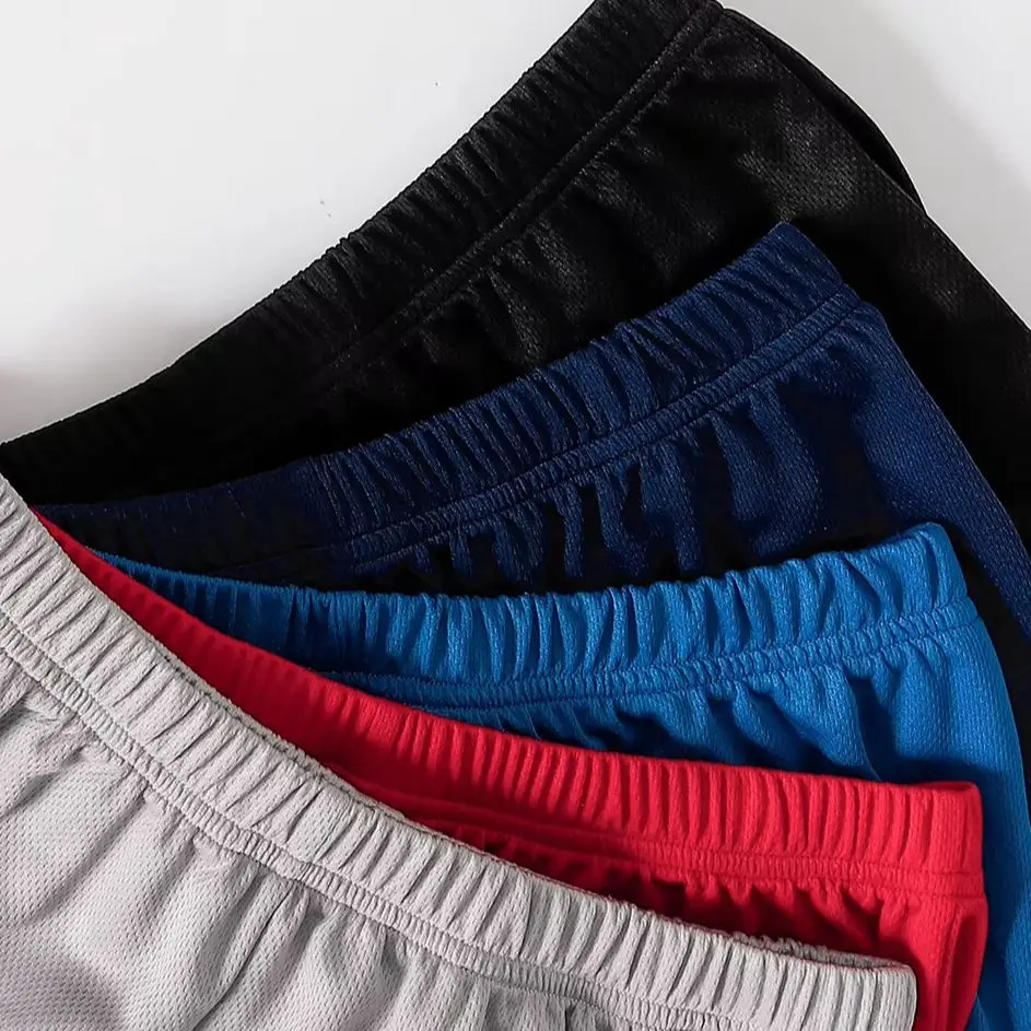 4-teilige Sommer-Shorts für Jungen mit Mesh-Lächelndes-Gesicht-Print, lässige Sporthose mit elastischem Bund, cooler Stil, Alltags-/Sportbekleidung, 3–10 Jahre, atmungsaktives Material – Detail 3
