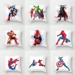 Disney Marvel Heroes Avengers New Color Spider-Man Captain Iron Man Pillow Case Car Sofa Pillow Cushion Cover 45x45cm