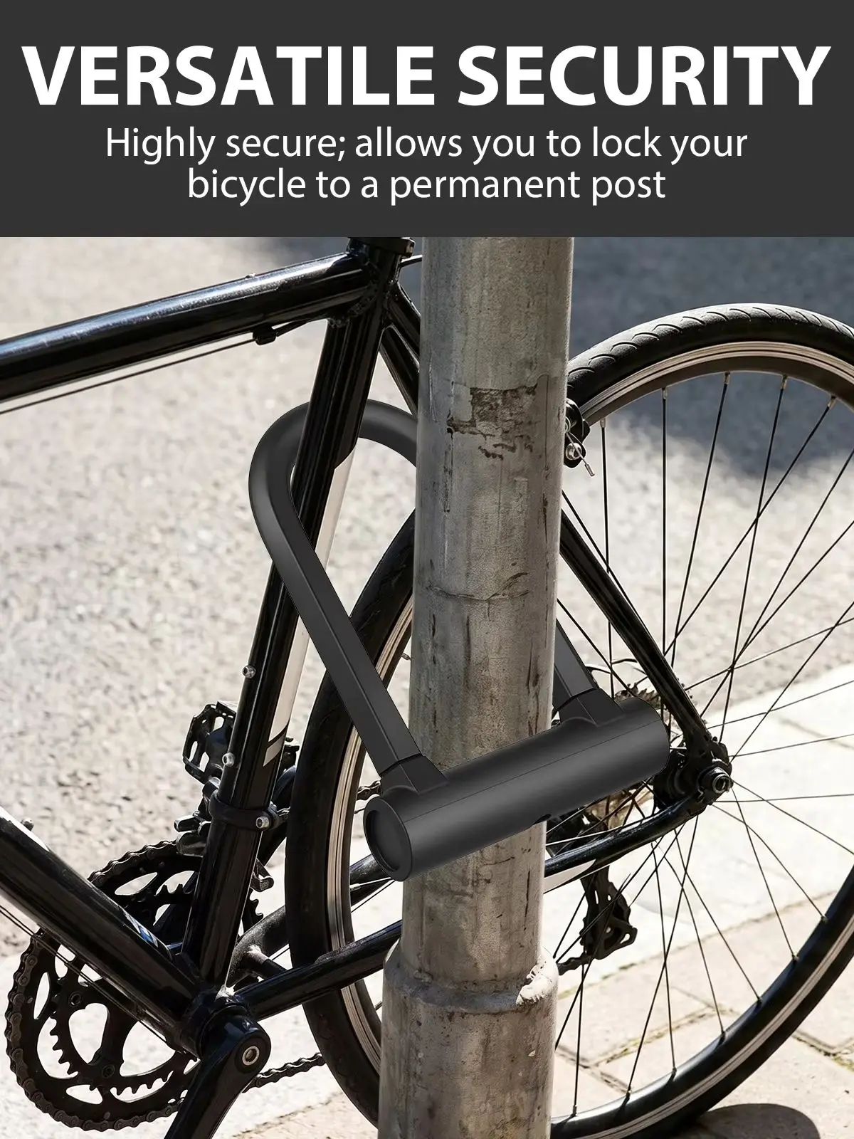 Für Rennräder, Elektrofahrräder, Mountainbikes, Falträder: Hochleistungs-Fahrradschloss D-Lock mit 1,2 m langem Sicherheitsstahlkabel, robuster Montagehalterung und Schlüssel – Diebstahlsichere