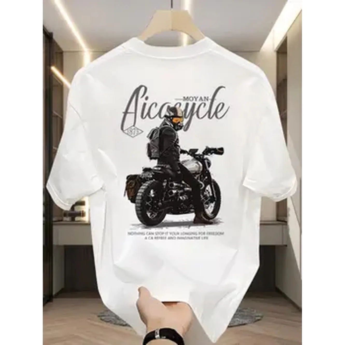 American Cool and Stylish Pure Cotton Short-sleeved T-shirt, A Summer Instagram Trendy Brand for Young People