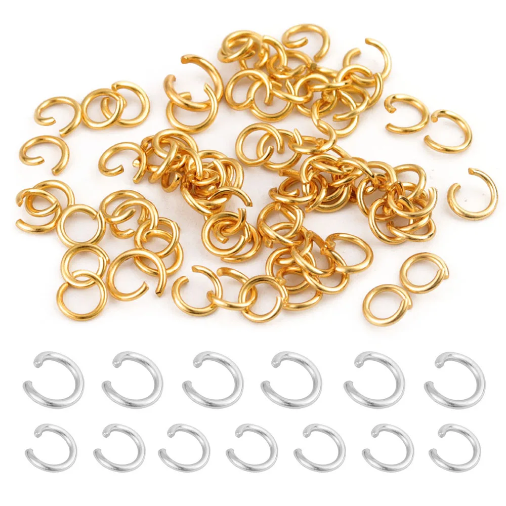 100/200pcs Stainless Steel Single Open Jump Rings Gold High Quality Split Rings For DIY Bracelet Necklace Connectors Accessories