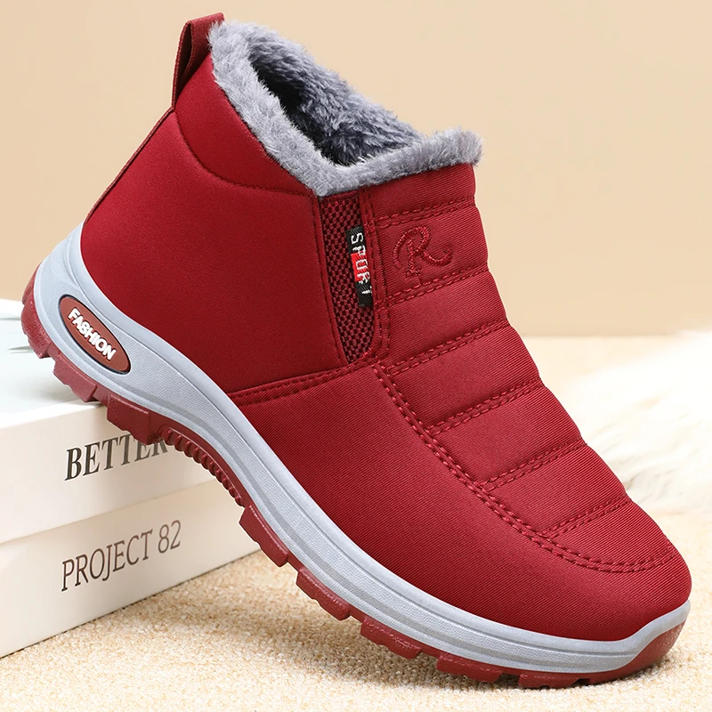 New winter faux fleece, thickened, warm and anti-slip ankle boots for women, casual, comfortable and versatile snow boots - view 2