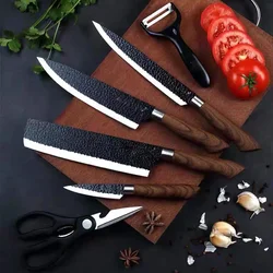 Kitchen knives Set Professional Chef Knives High Carbon Stainless Steel Forged Kitchen Knives Scissors Peeler Chef Slicer Paring