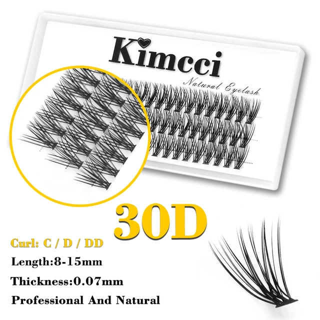 Kimcci 60 wiązek/etui naturalne sztuczne rzęsy makijaż przedłużający 30P 3D rosyjskie indywidualne przedłużanie rzęs rzęsy z norek