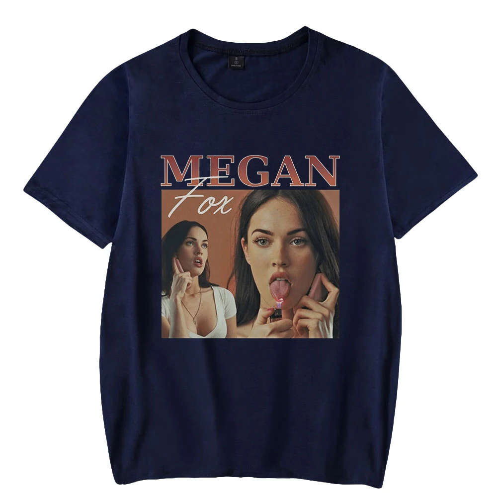 2026 خمر ميغان فوكس المحملة للجنسين Crewneck قصيرة الأكمام الرجال النساء تي شيرت شحن مجاني نمط غير رسمي الشباب زوجين الملابس #5