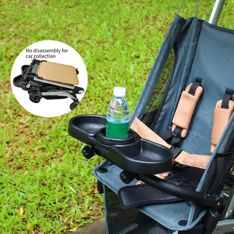 

Universal Rotating Strollers Tray For Eating And Drinks Quick Installation Lightweight Design Detachable Strollers Tray A2UB