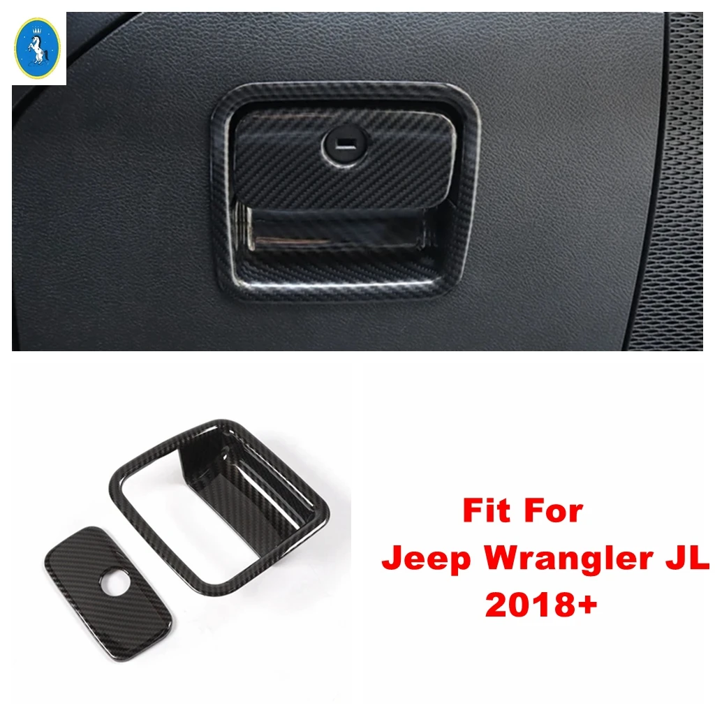 

ABS Car Copilot Glove Storage Box Handle Decor Frame Cover Trim For Jeep Wrangler JL 2018 - 2022 Interior Refit Kit Accessories