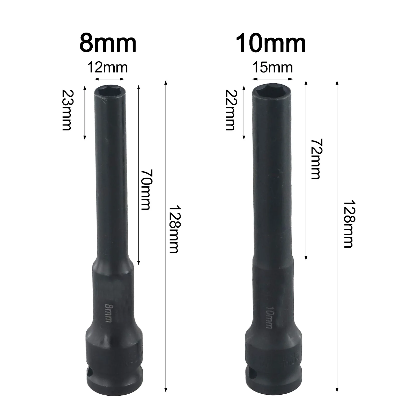 12 Drive Socket Wrench Set with 8mm to 19mm Head Diameters for Efficient Torque Transmission and Extended Reach