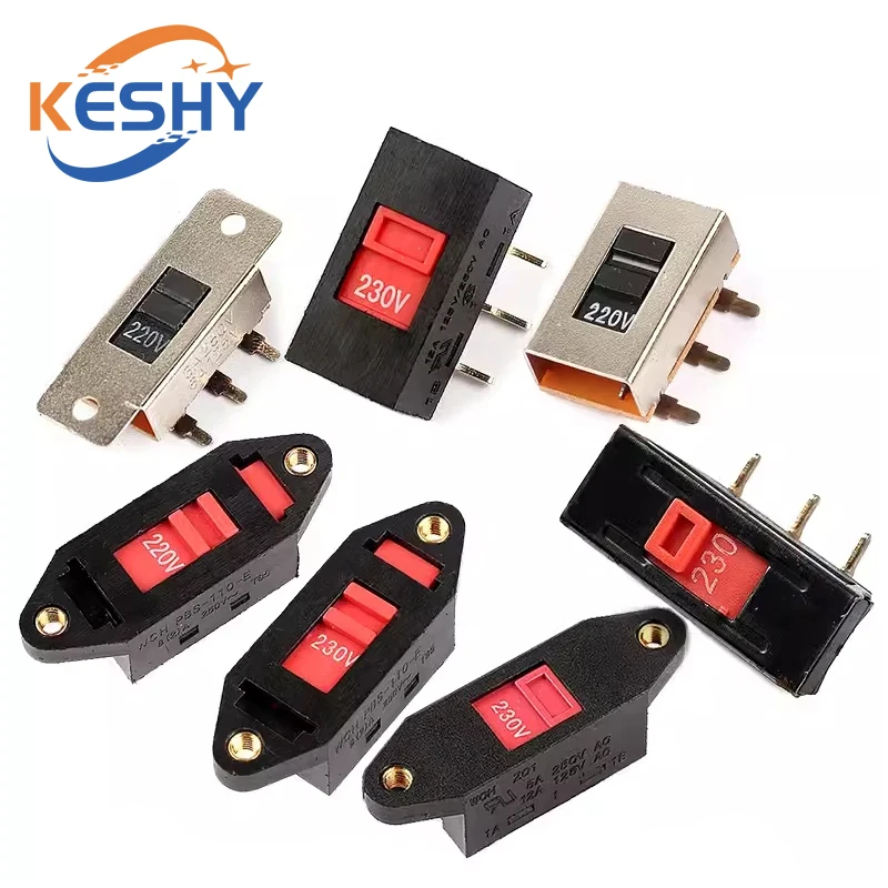 2PCS Voltage Transfer Switch 3 Pin 6 Pin 110V to 220V Power Transfer Switch Slide Switch 115V-230V Switch